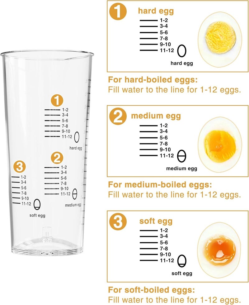 evoloop Rapid Egg Cooker Electric 12 Eggs Capacity, Soft, Medium, Hard Boiled, Poached, Omelet Maker Egg Poacher & Vegetable Steamer, BPA Free Tray（Green） - Image 4